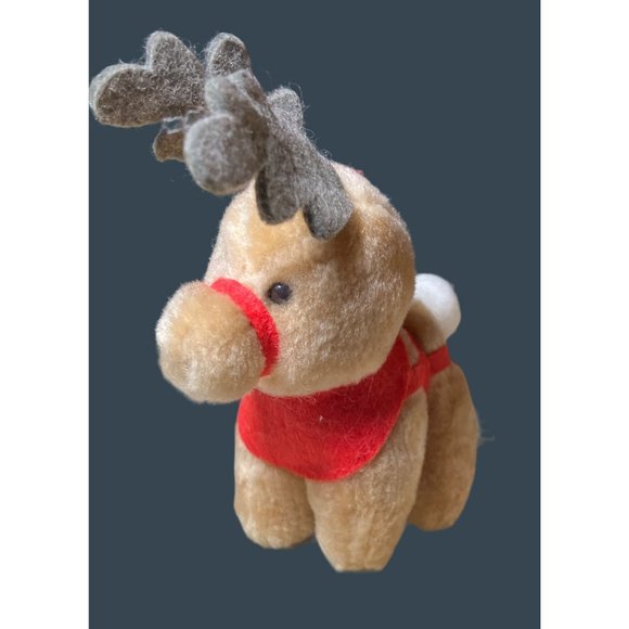 McDonalds Coca Cola Plush Reindeer Christmas Tree Ornament Vintage 1985 - Picture 1 of 10